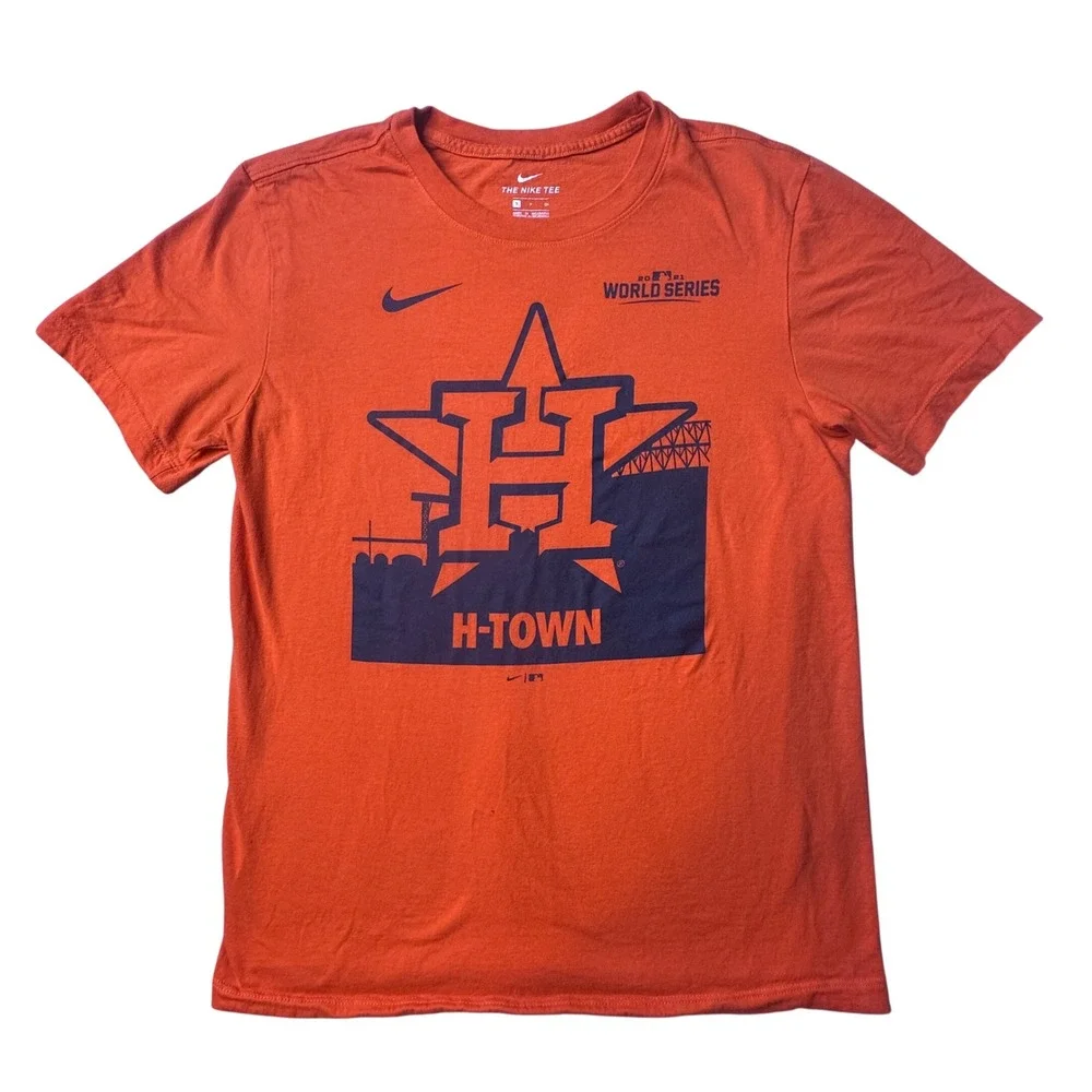Houston Astros Nike T-Shirt Mens S Orange 2021 World Series H-Town Graphic Tee